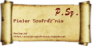 Pieler Szofrónia névjegykártya